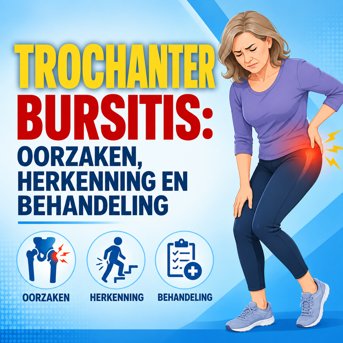 Trochanterbursitis: oorzaken, herkenning en behandeling