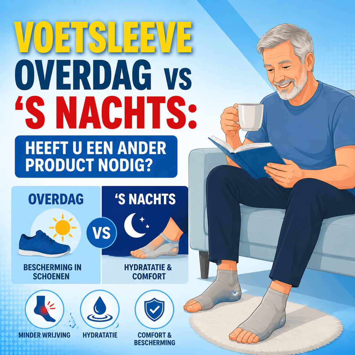 Voetsleeve overdag vs 's nachts: heeft u een ander product nodig?