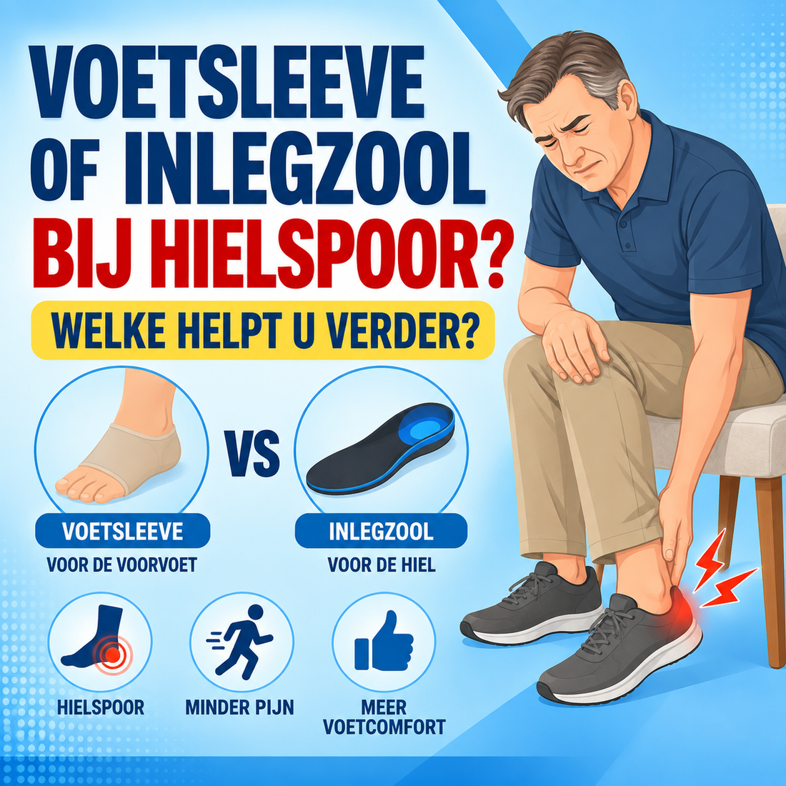 Voetsleeve of inlegzool bij hielspoor: welke helpt u verder?