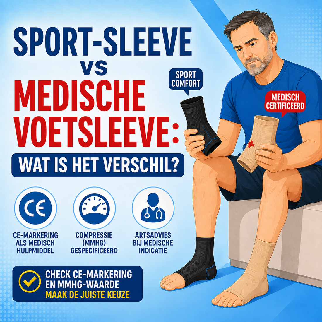 Sport-voetsleeve vs medische voetsleeve: wat is het verschil?