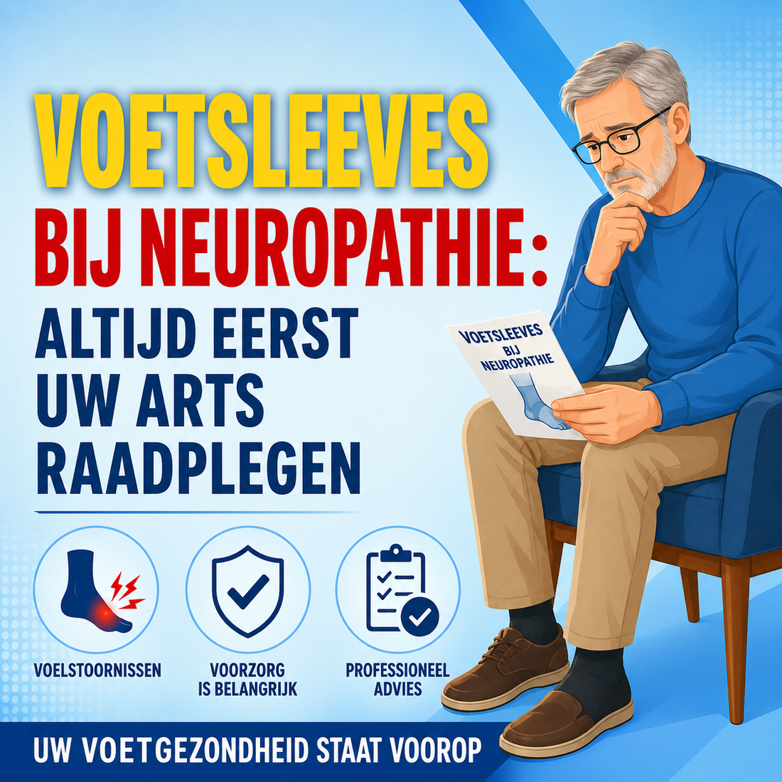 Voetsleeves bij neuropathie: altijd eerst uw arts raadplegen