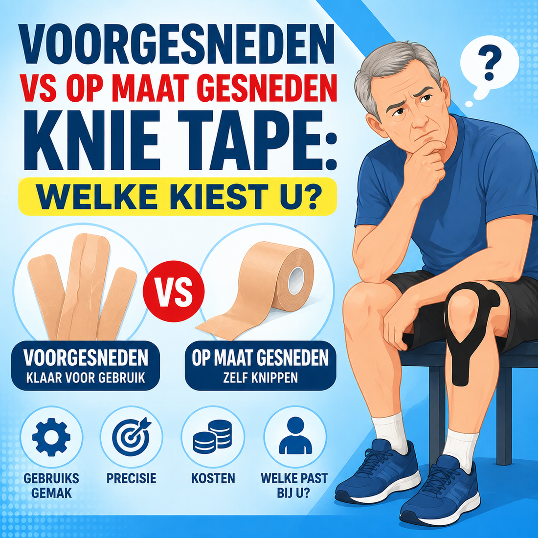 Voorgesneden vs op maat gesneden knie tape: welke kiest u?