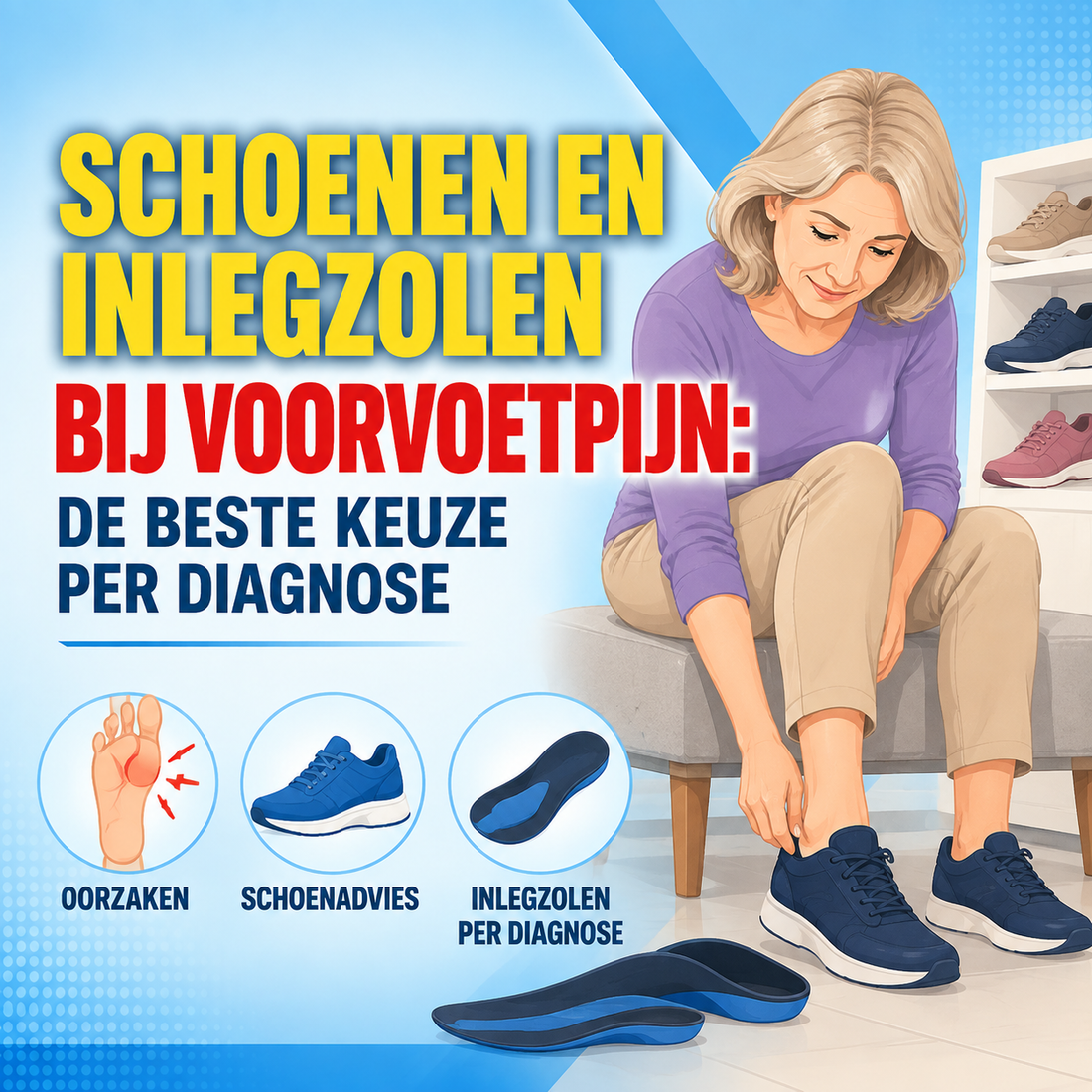 Schoenen en inlegzolen bij voorvoetpijn: de beste keuze per diagnose