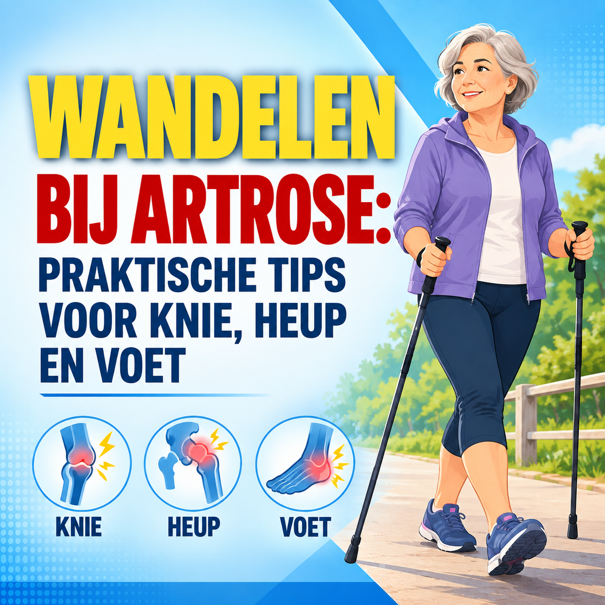 Wandelen bij artrose: praktische tips voor knie, heup en voet