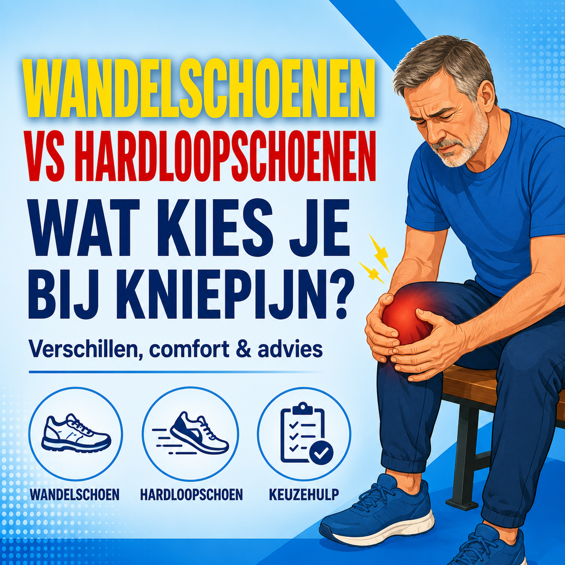 Wandelschoenen versus hardloopschoenen: wat is het verschil en wat kies je bij kniepijn?
