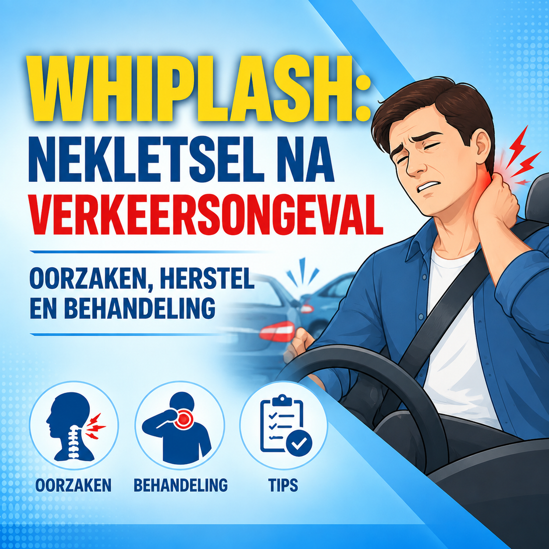 Whiplash: nekletsel na verkeersongeval — oorzaken, herstel en behandeling