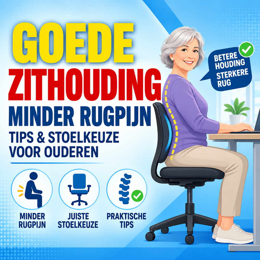 Zithouding en stoelkeuze bij rugpijn: de juiste aanpak voor ouderen