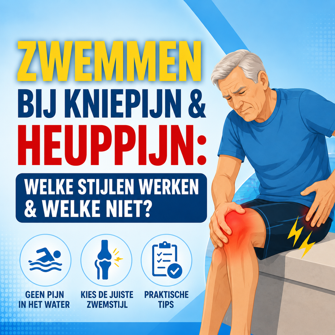 Zwemmen bij kniepijn en heuppijn: welke stijlen werken en welke niet?