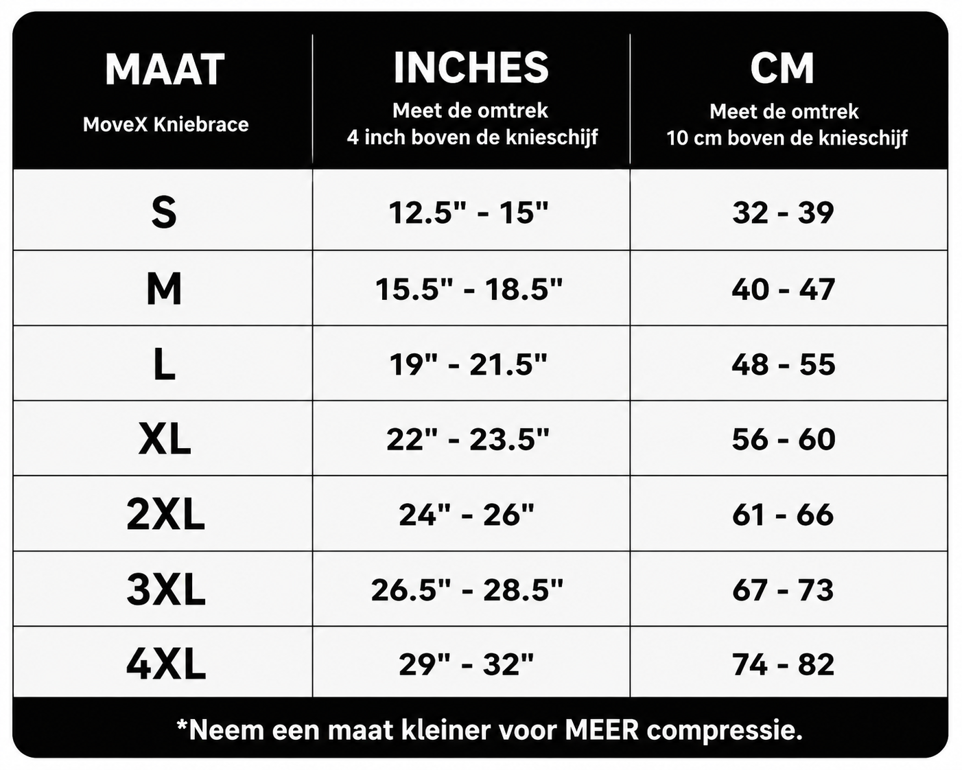 PLUS SIZE KNIECOMPRESSIEMOUWEN